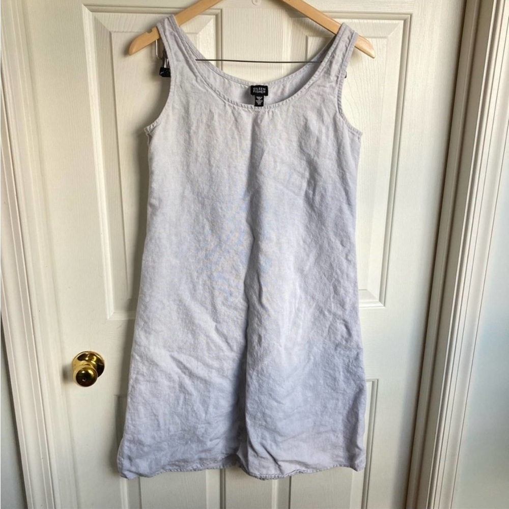 Eileen Fisher Linen Tank Dress Light Blue